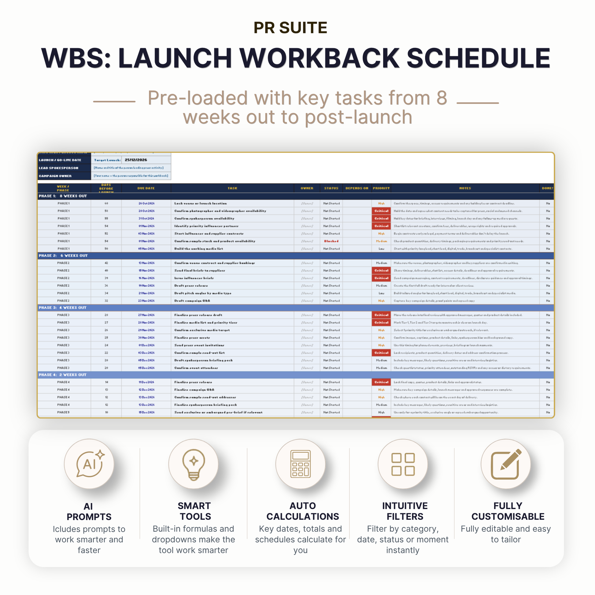 WBS Launch Workback Schedule — Hero