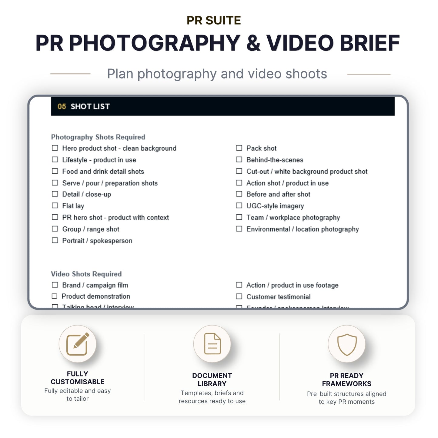 Photography & Video Brief Template - Cover