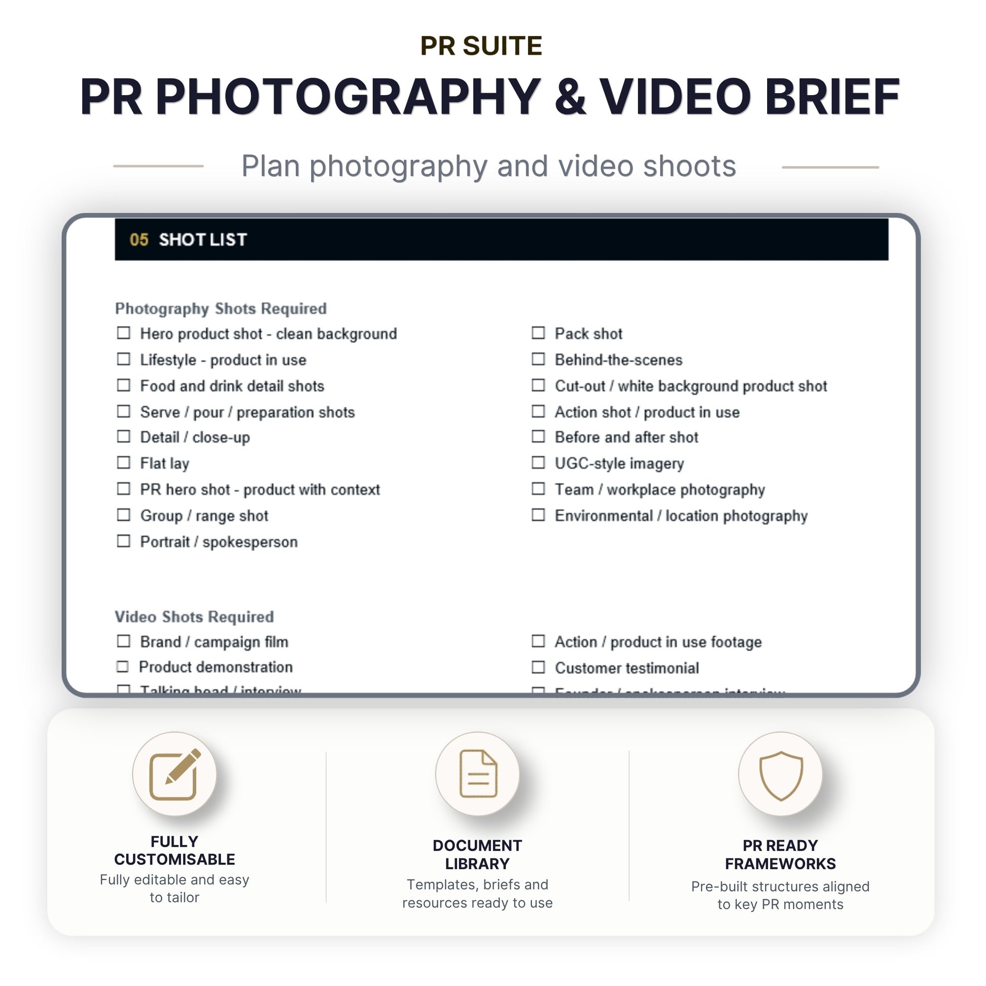 Photography & Video Brief Template - Cover