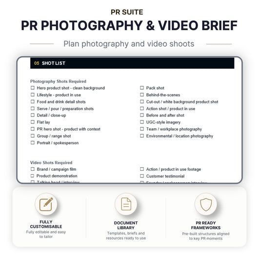 Photography & Video Brief Template - Cover