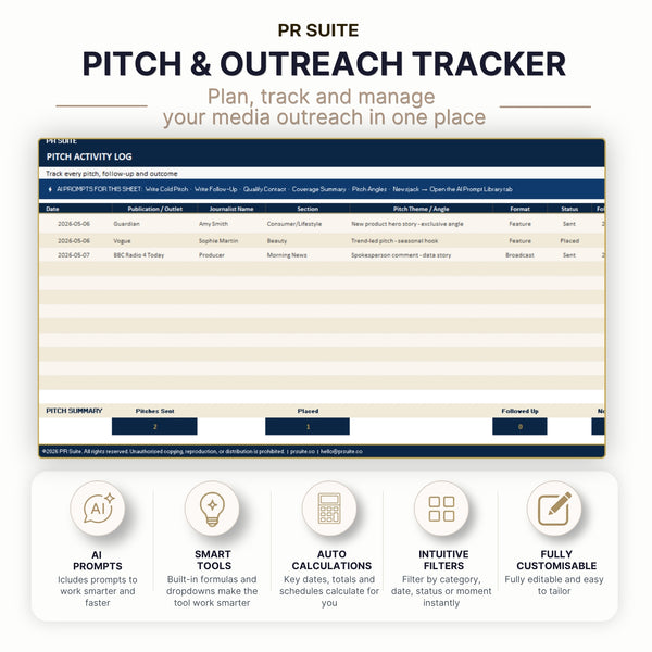 Media Pitch & Outreach Tracker