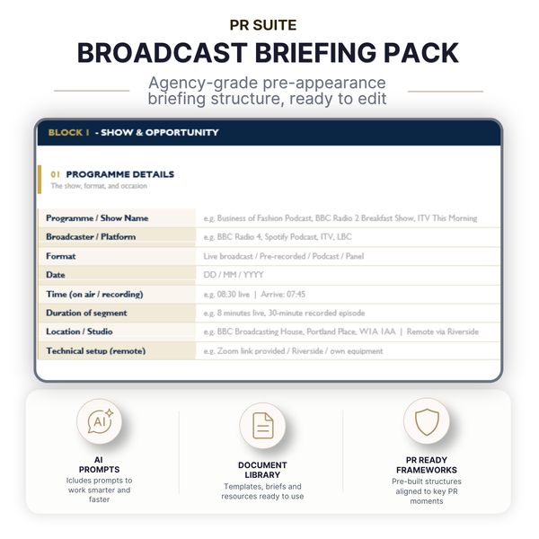 Broadcast Briefing Pack