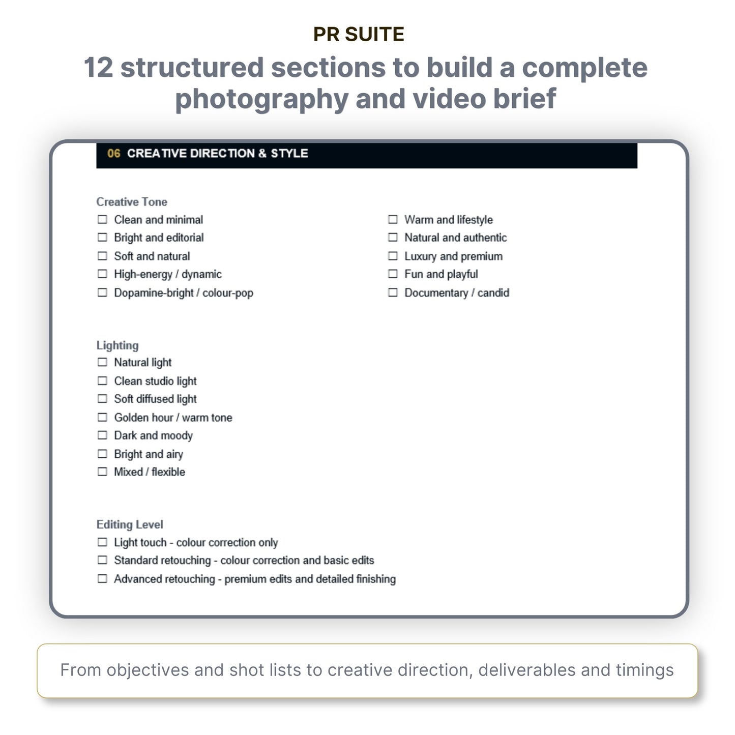 Photography & Video Brief Template - Slide 2