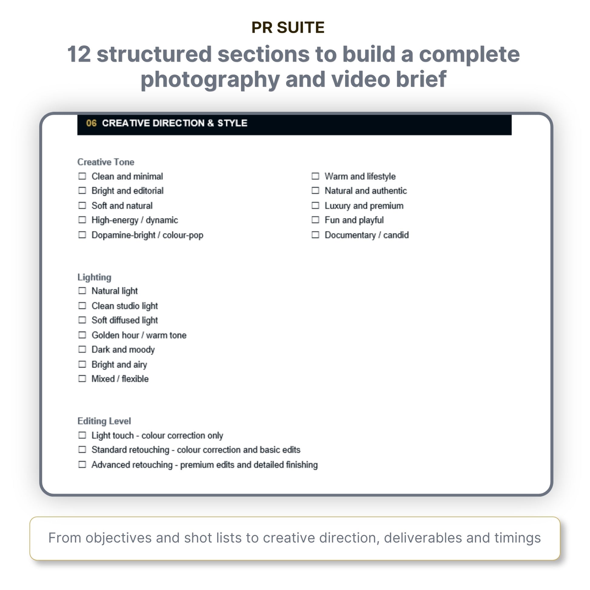 Photography & Video Brief Template - Slide 2