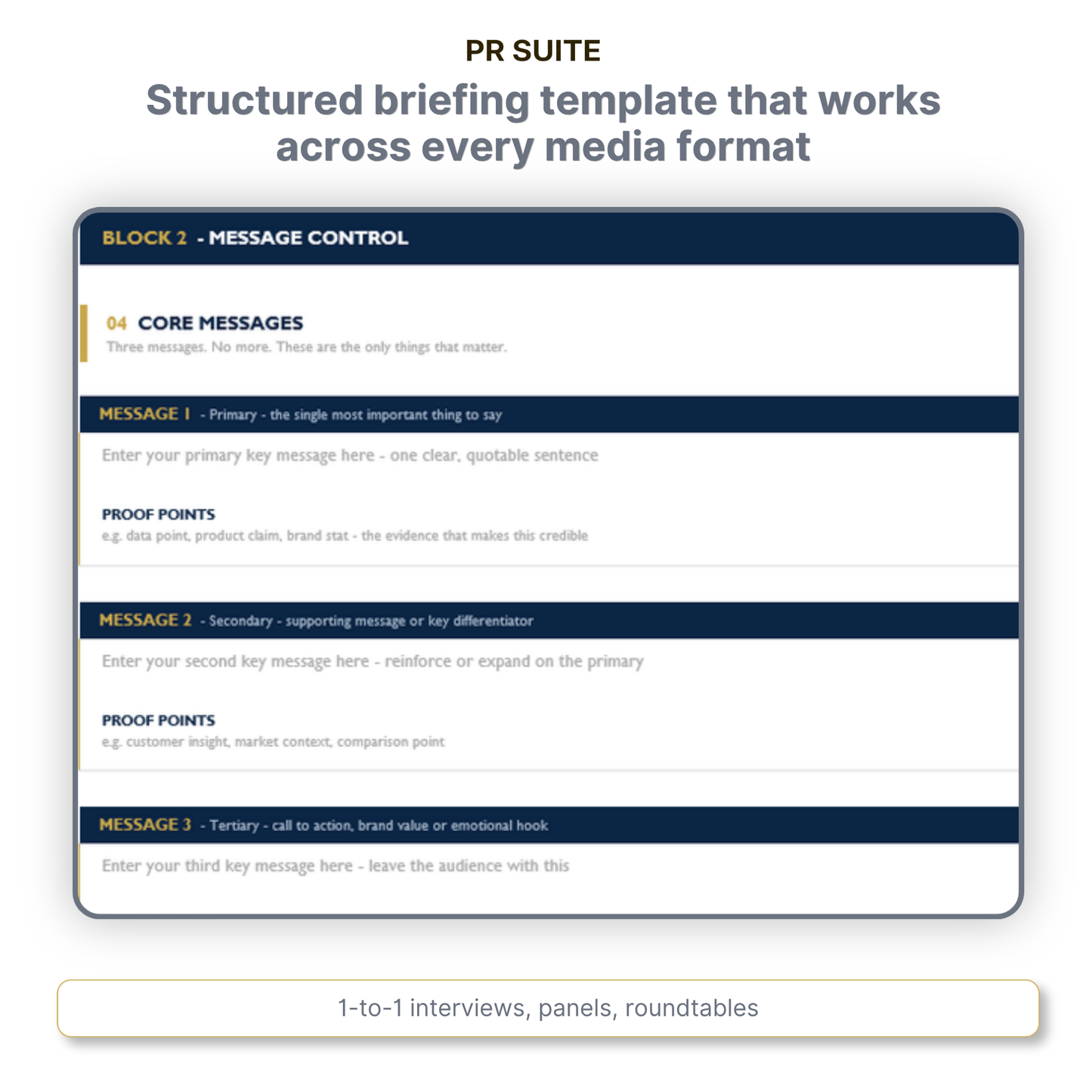 PR Spokesperson Briefing Template