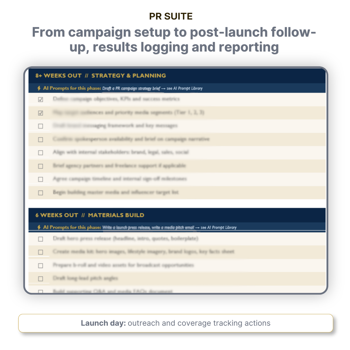 PR Launch Checklist
