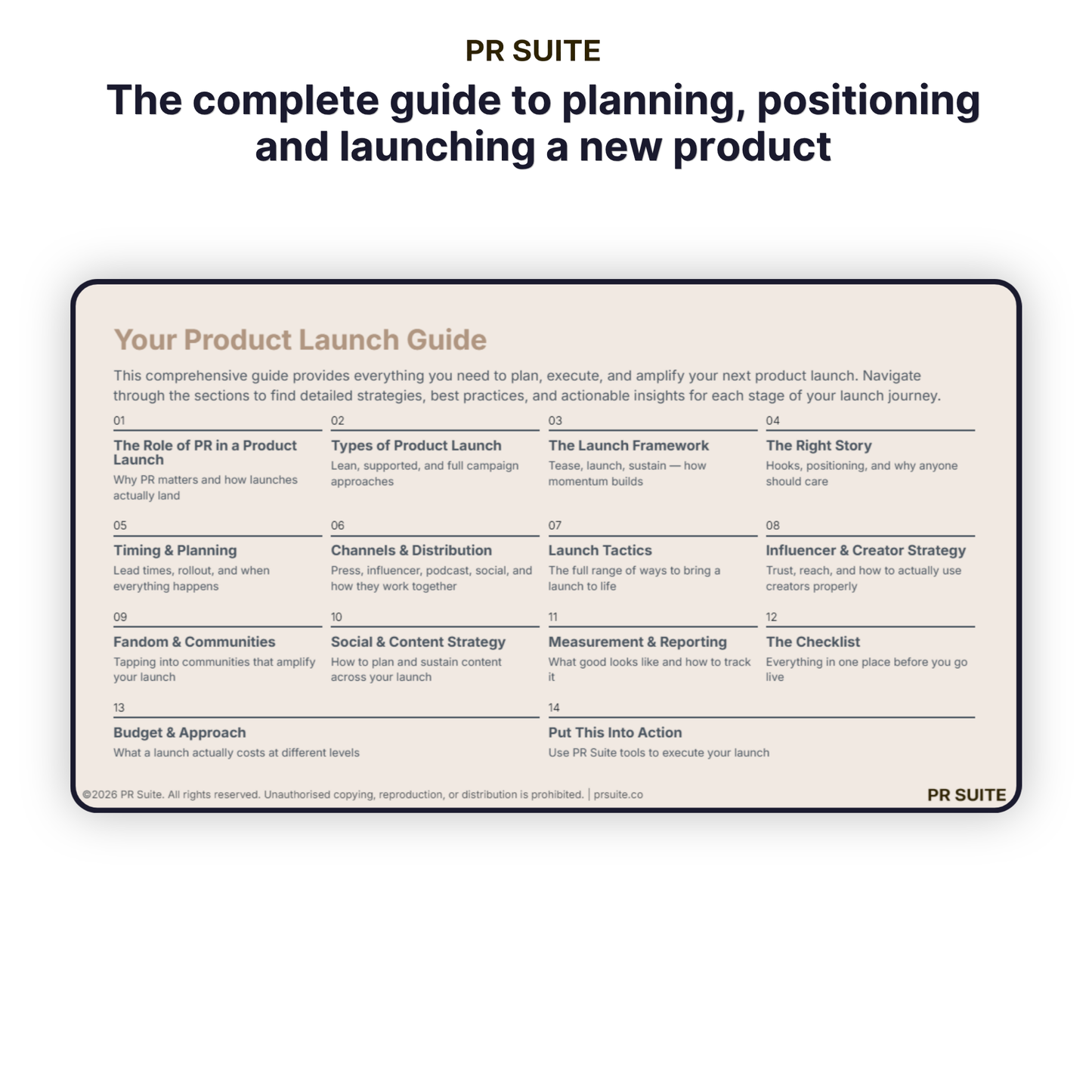 New Product Launch PR Guide — Contents