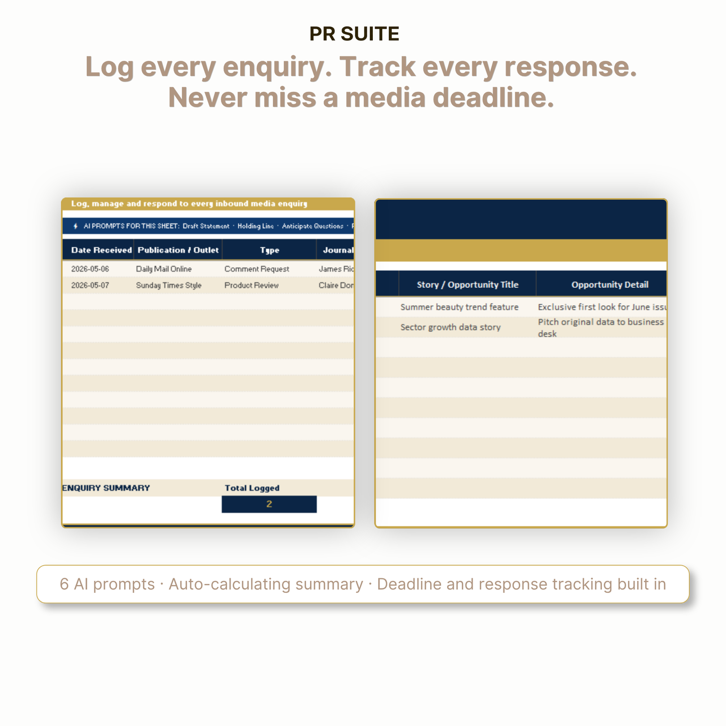 Press Enquiry Log — Key Feature