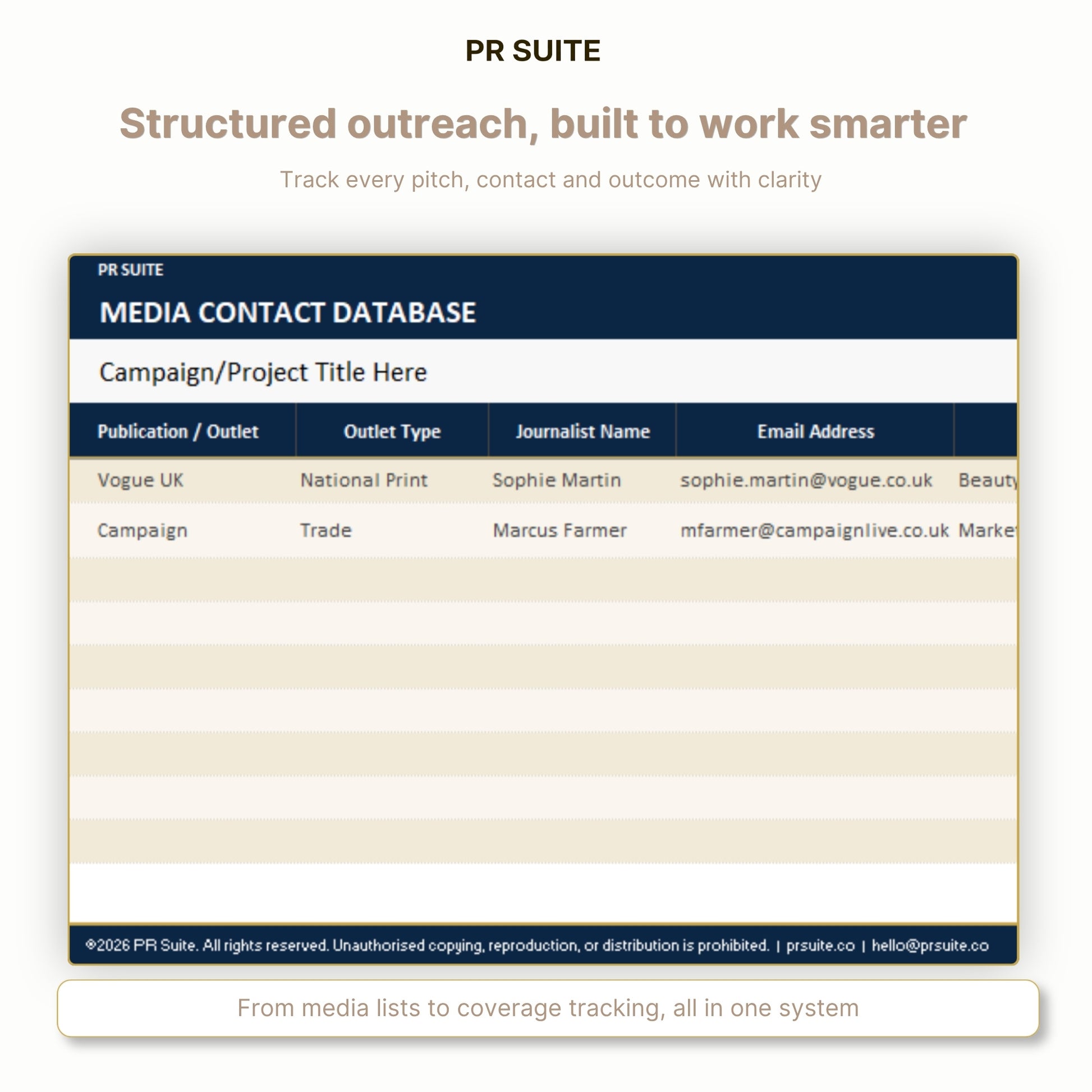 Pitch & Outreach Tracker — Pitch Activity Log